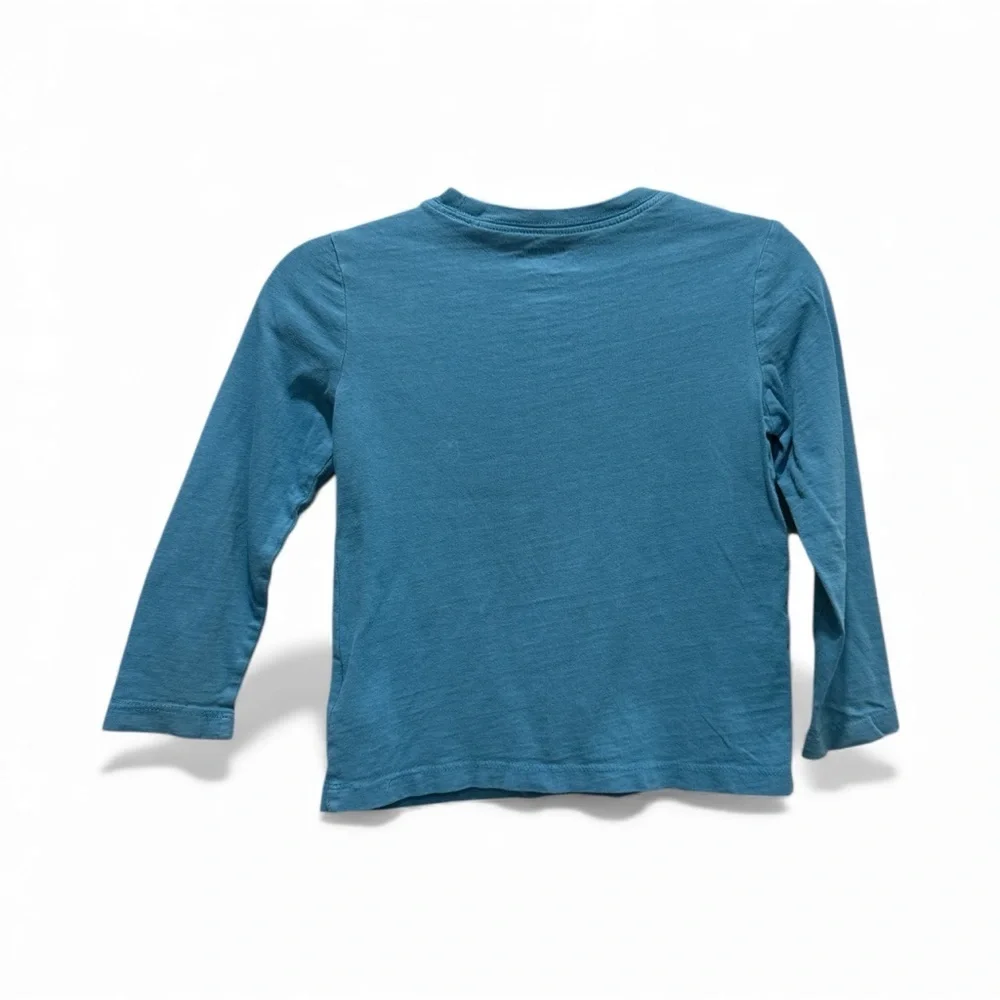 4/20🥳 OshKosh B'gosh Blue Long Sleeve Tee with Fun Print - Picture 3 of 3